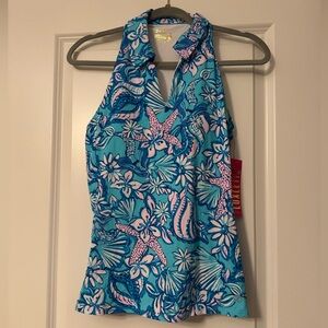 Lilly Pulitzer Blue and Pink Floral Top